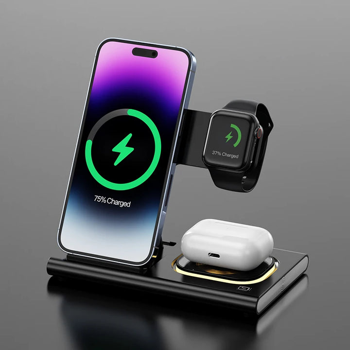 3-in-1 Wireless Charging Station for Apple & Samsung Devices