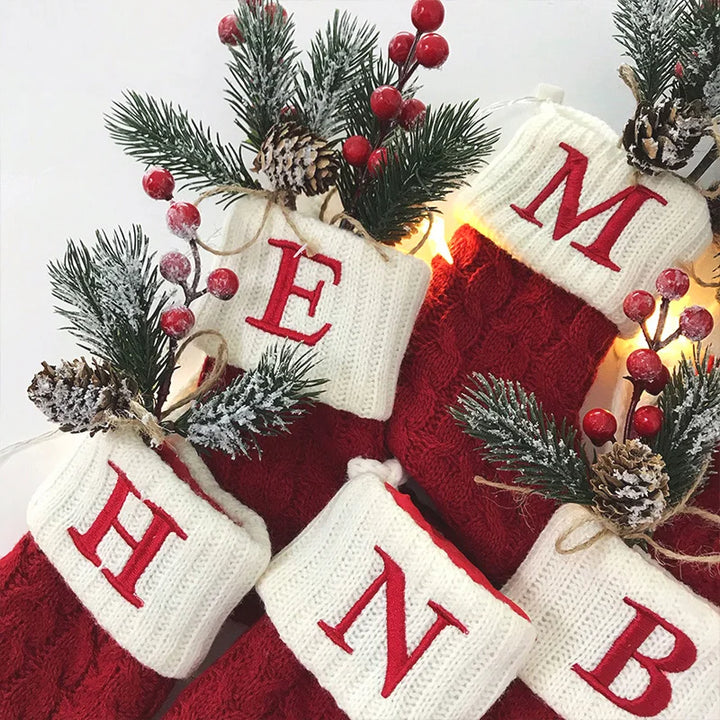 15cm Christmas Alphabet Knitting Socks