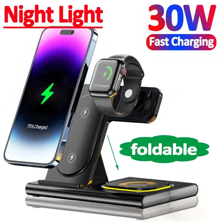 3-in-1 Wireless Charging Station for Apple & Samsung Devices