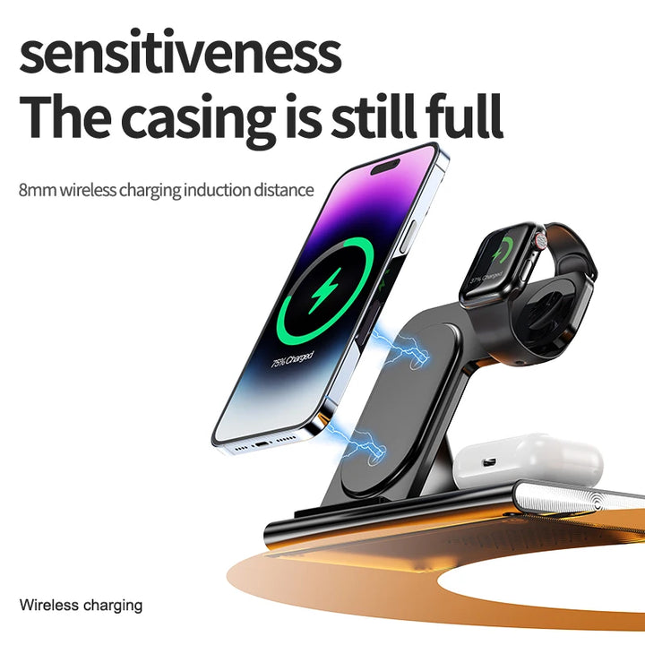 3-in-1 Wireless Charging Station for Apple & Samsung Devices