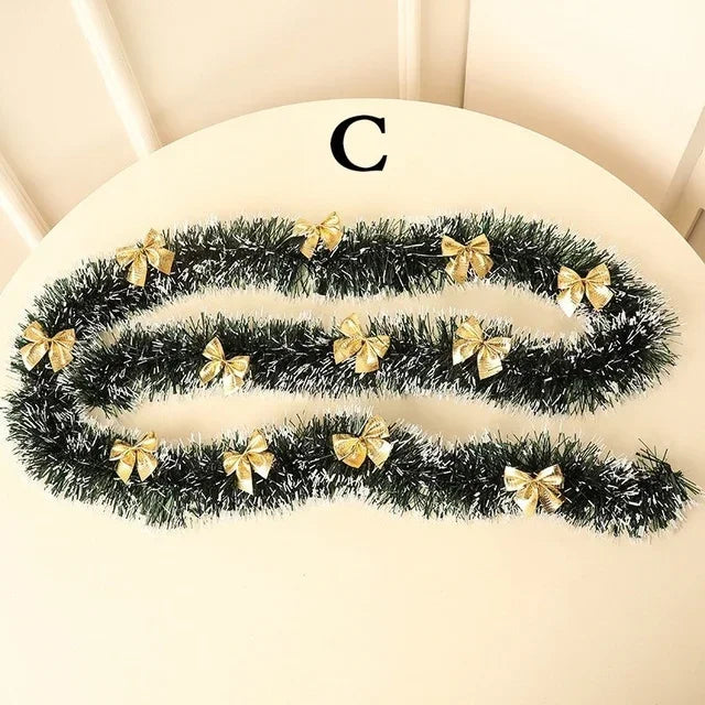 200cm Dark Green Christmas Ribbon Garland