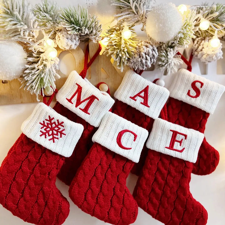 15cm Christmas Alphabet Knitting Socks